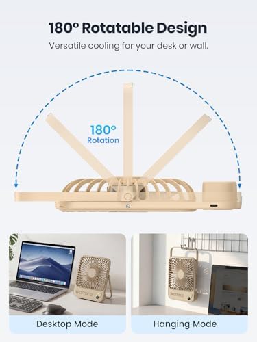Warmco D3 Portable Travel Fan 10000mAh, Ultra-Slim, 10-24H Battery Life - Image 6