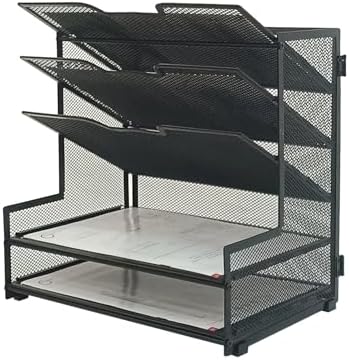 5-Tier Metal Office Desk Organizer,Paper Tray Organizer for Desk,Black by Unknown