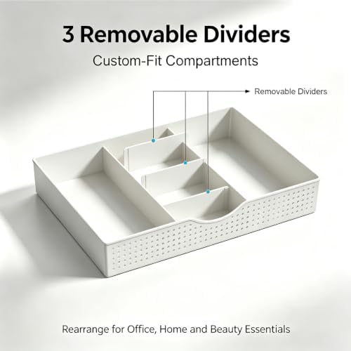 gianotter Monitor Stand with Drawer and 2 Pen Holders (White) - Image 4