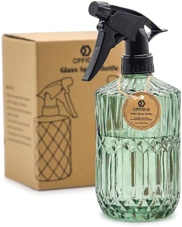 OFFIDIX Fine Mist Plant Mister, Glass Spray Bottles, Green Misters 15 oz by Offidix