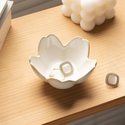 Flower Ring Holder Dish, Ceramic Jewelry Tray, Small Trinket Dish - Image 2