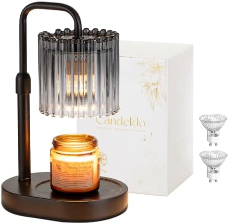 Candeldo Candle Warmer Lamp with Timer: Black Wax Melt Warmer by CANDELDO
