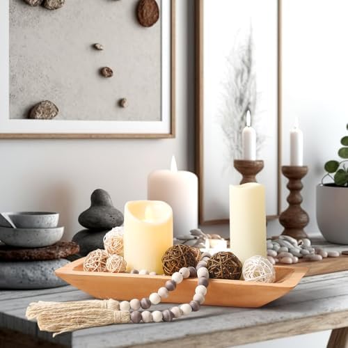 Teenyyou 17 Pcs Wooden Centerpiece Table Decorations, Light Brown - Image 5