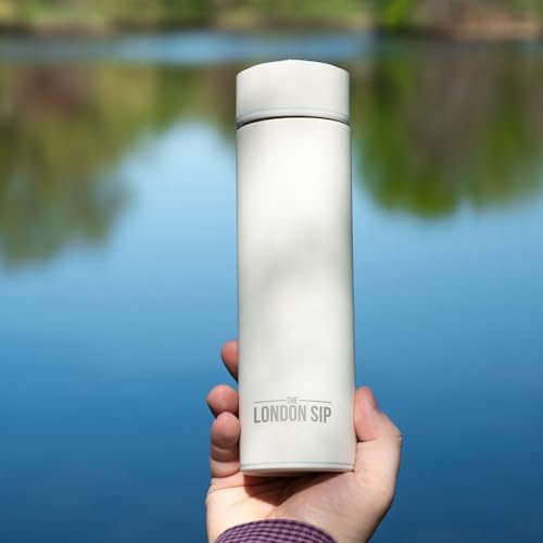 The London Sip 16.9 oz Multi-Purpose Tea Infuser Mug – Fruit Infuser Water Bottle for Hot and Cold – Double Wall Stainless Steel Insulated, Pearl White - Image 4