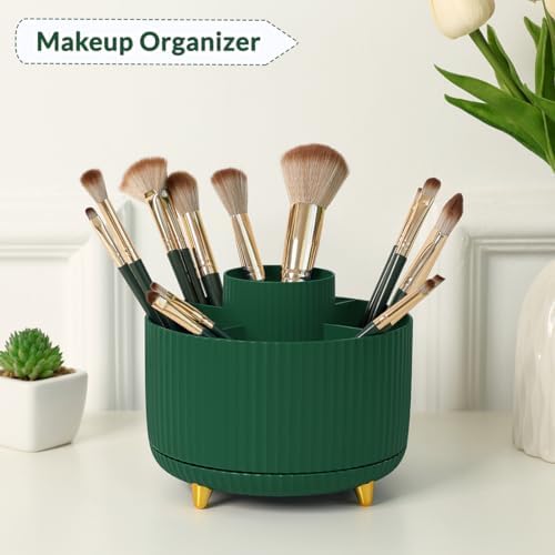 SKYDUE 360 Degree Rotating Desk Organizer, Dual-Purpose Pencil Pen Holder for Desk, Rotating Desk Pen Organizer with 5 Slots, Art Supplies, Pencil Cup for Office, School, Home - Image 4