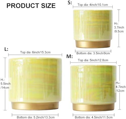 Gepege Ceramic Plant Pots for Indoor Plants, Planters with Drainage Holes - Image 6