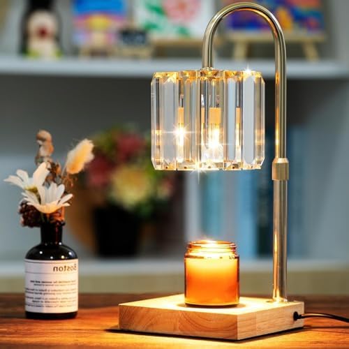 Yuichoy Candle Warmer Lamp with Timer, Dimmable Electric Candle Wamer Adjustable Height, Glass Modern Candles Melter Lamp, Gifts for Women Mom, Clear - Image 7