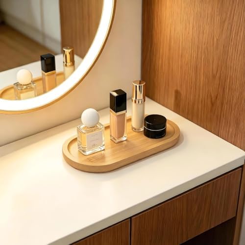 1PCS Bamboo Bathroom Trays - Suitable for the Bathroom,Kitchen,Breakfast Tray and Decorative Tray (8.46 in * 4.53 in) - Image 6