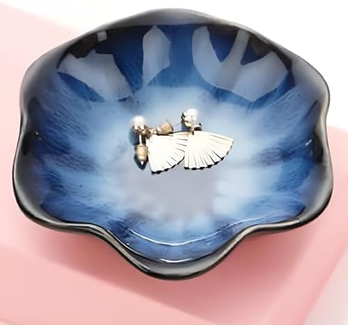 Shaped Ceramic Small Trinket Tray for Rings Earrings Keys Catchall Organizer Nightstand Or Entryway Decor Decorative Plate for Bedroom Vanity Office for Use - Image 3