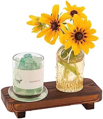 FLYIEE Wood Risers for Decor Display, Bathroom Counter Sink Decor, Dish Soap Tray Wood Tray for Kitchen Counter, Small Wooden Soap Stand, Wood Soap Pedestal, Soap Dispenser Stand Modern Farmhouse - Image 6