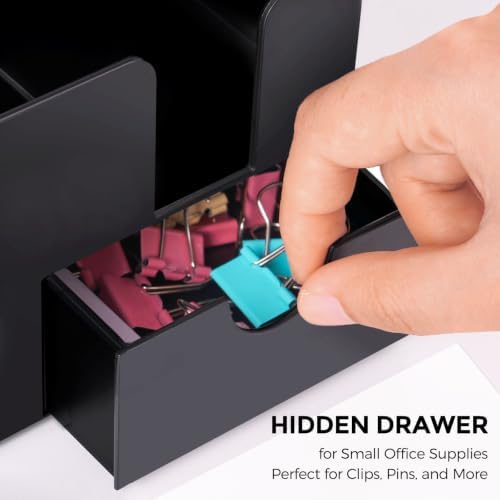 SKYDUE Small Desk Organizer with Sticky Notes Holder,Pen Holder for Desk - Image 3