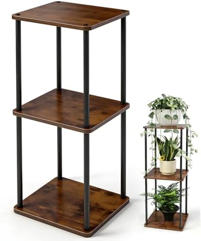 Vigordream Plant Stand Indoor Tier Metal Wood Plant Shelf for Muti Pots by Vigordream