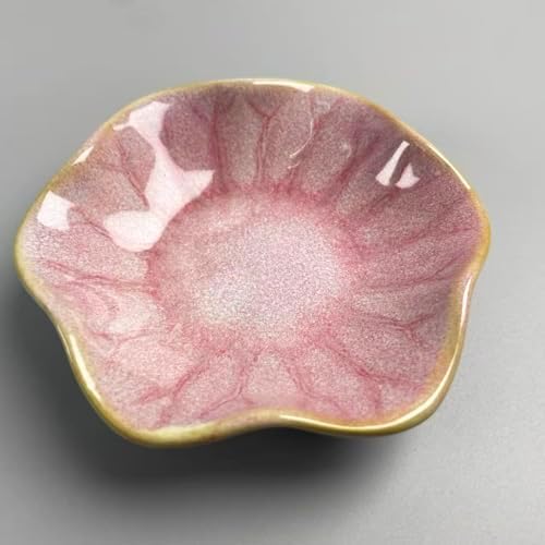 Jewelry Dish Tray - Ceramic Trinket Tray for Rings, Keys, Earrings | Decorative Key Bowl for Women, Gift for Friends, Sisters, Daughter, Mother, Lotus leaf shap, Jewelry Trays (Pink) - Image 2