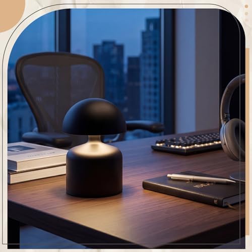 2 Pack Mushroom LED Table Lamp, Black - Image 5