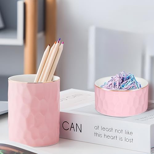 Concrete Desk Accessories Set, Pen Holder and Paperclip Holder for Office - Image 2