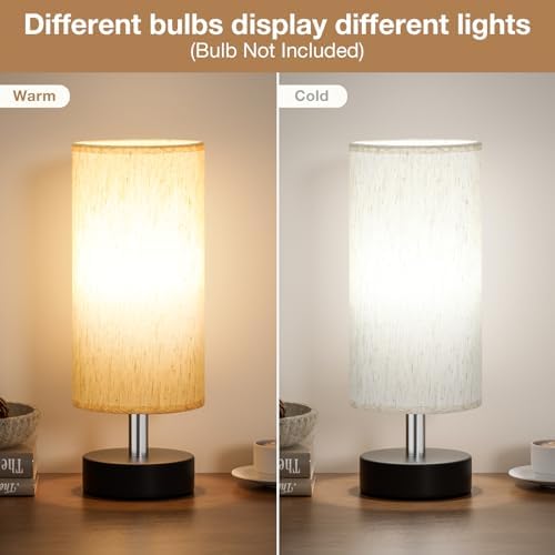 PartageiZ Small Table Lamp for Bedroom - Bedside Lamps for Night Stands - Image 3