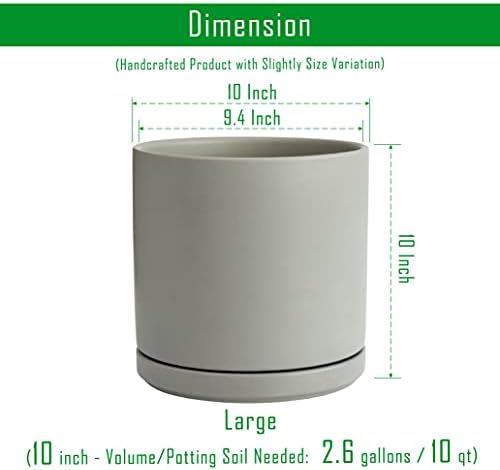 D'vine Dev 10 Inch Ceramic Planter Pot, Grey, 94-O-E-3 - Image 3