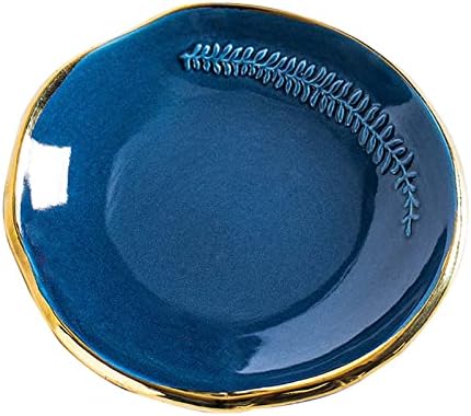 Leaf Jewelry Dish Tray Ring Holder, Blue by CEIERPH