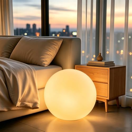 Outdoor LED Globe Orb Light, 16-inch Large LED Glowing Orb Ball Night Light - Image 4