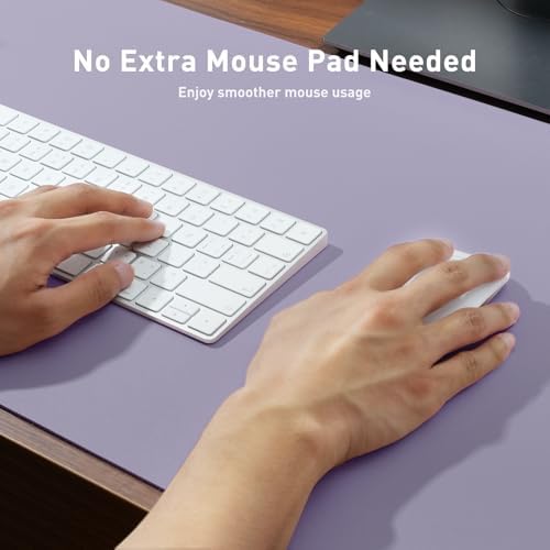 Aothia Leather Desk Pad Protector, Large Mouse Pad, Office Desk Mat, Non-Slip PU Leather Desk Blotter, Laptop Desk Pad, Waterproof Desk Writing Pad for Office and Home (23.6" x 13.7", Lavender) - Image 4