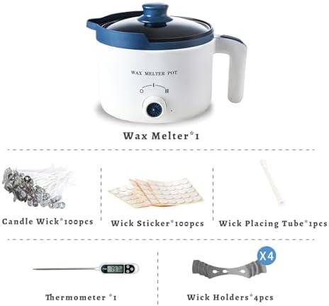 Ksedcon Electric Wax Melting Pot for Candle Making with Thermometer, Wicks - Image 2