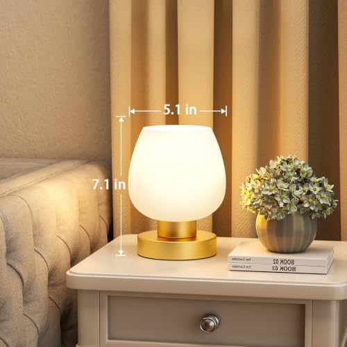 Seealle Small Touch Table Lamp for Nightstand, 3 Way Dimmable Bedside Lamp - Image 5