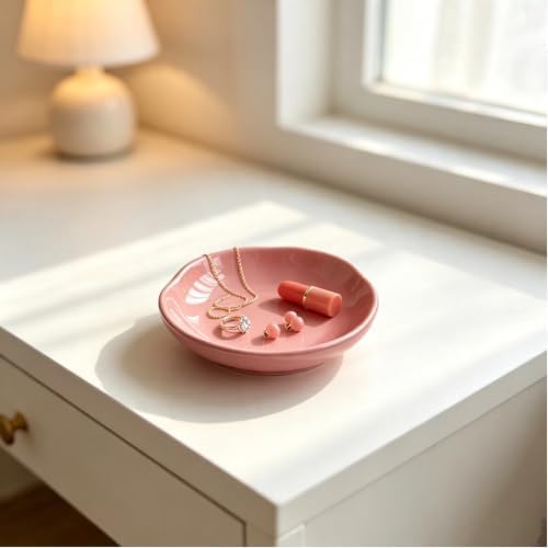 Ceramic Trinket Dish, Irregular Ring Jewelry Tray for Vanity Decor - Image 4