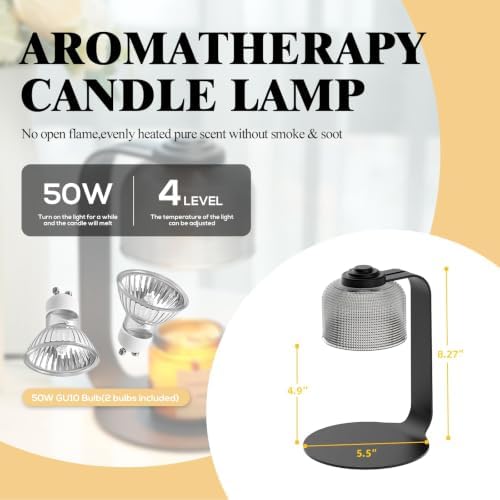 Candle Warmer Lamp, Timer & 4-Level Dimmer, Minimalist Design - Image 3