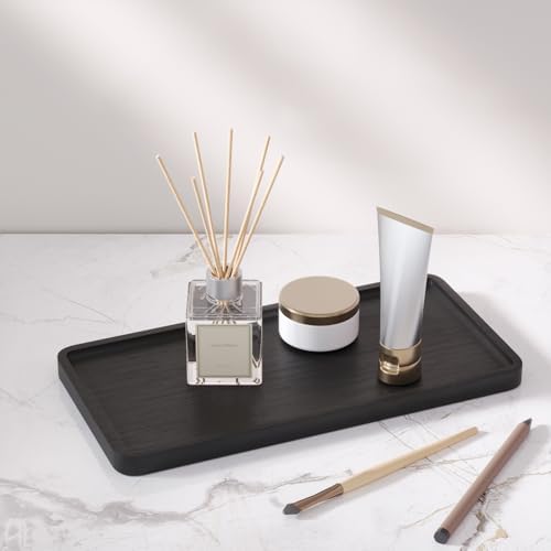 VERTORGAN Bamboo Serving Tray,11.8x5.9 Inch Trays,Home Decor(Black) - Image 2