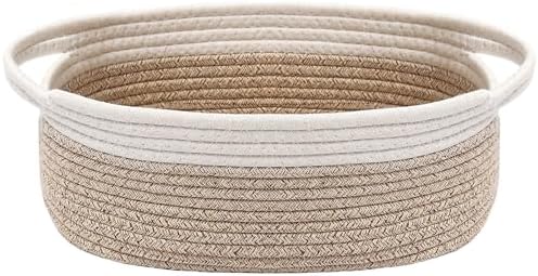 JMvicyroam Small Woven Basket, Empty Gift Basket, White&Oatmeal/1 Pack by JMvicyroam