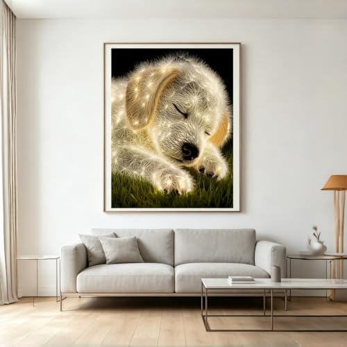 BYGFHLYW 5D Diamond Painting Kit, Dog Diamond Art for Adults 12X16In - Image 3
