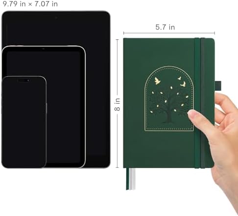 &And Per Se 365 Page Journal – A5 Hardcover Lined Notebook, One Book for the Whole Year, 100gsm Thick Paper, Numbered Pages & 3 Bookmarks, Annual Diary for Daily Writing (Dark Green) - Image 2