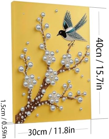 DIY Pearl Painting with Frame, Creative Design, Handmade Stress-Relieving Home Wall Decoration, Includes Frame and Tools-Bird - Image 7