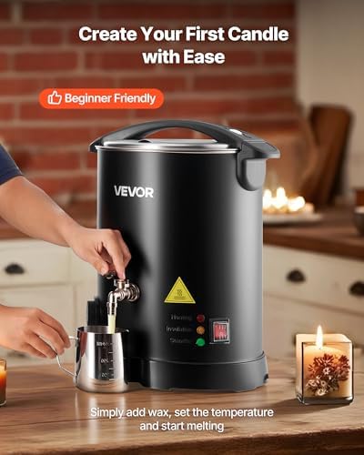 VEVOR 16Lbs Wax Melter for Candle Making, Fast and Even Heating, with Easy Pour Spout and Temperature Control, Hourglass Base for Non-Stick Smooth Flow, Wax Melting Pot for Making Candles Soaps - Image 2