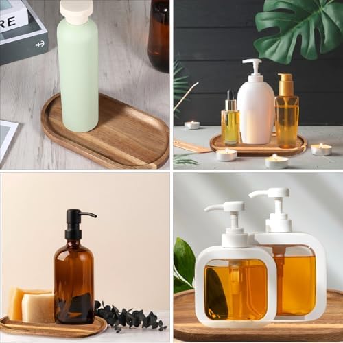 Small Acacia Wood Serving Trays Mini Wooden Platters Wooden Vanity Tray Dispenser Wood Counter Plates Bathroom Countertop Organizer Trays Coffee Bar Tray Appetizer Serving Board Snack Serve Board - Image 6