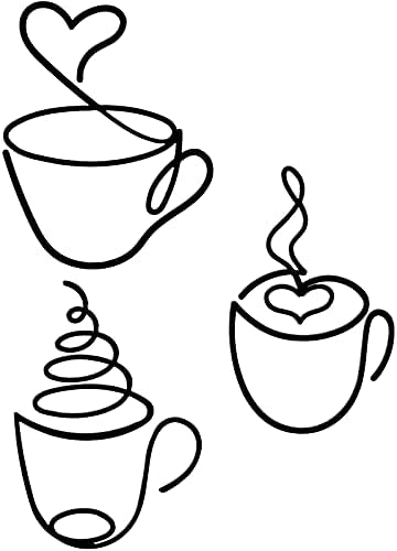 Ferraycle 3 Pcs Coffee Cup Wire Metal Wall Art for Coffee Bar Kitchen by Ferraycle