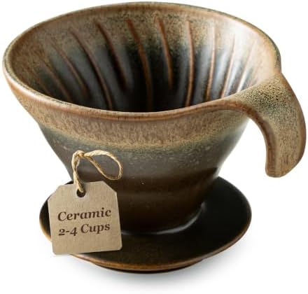 Gomakren Pour Over Coffee Maker Single-Hole Cone, Ceramic Coffee Dripper by Gomakren