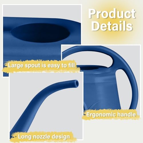 Hand Watering Can - for Home Plant Garden - 1/2 Gallon - Blue - Image 3
