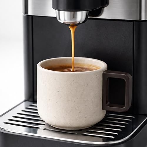 Artizan Handcrafted Ceramic Espresso Cup with Wooden Handle – 150 ml Small Espresso Cup, Rustic Speckled Sandstone Coffee Cup – Pack of 1 - Image 3