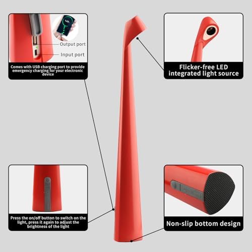 HAPYGI Cordless Rechargeable Reading Metal Table Lamp, 3-Level Brightness - Image 4