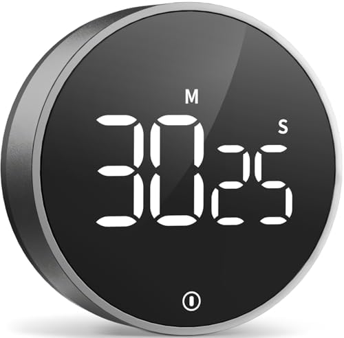 Digital Magnetic Kitchen Timer & Stopwatch with LED Display, Space Gray by Home