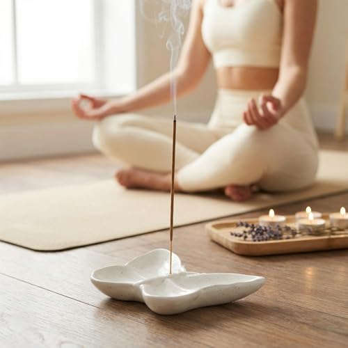Butterfly Incense Holder for Sticks, Handmade Ceramic Incense Burner, Sage Stick Burner and Palo Santo Holder for Zen Yoga Spa Meditation Home Decor, Butterfly Spiritual Gifts for Women Mom - Image 5