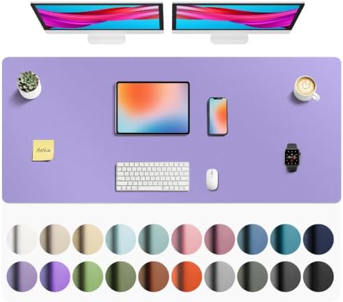 Aothia Faux Leather Desk Mat Mouse Pad, 55" x 24", Light Purple by AothiaSimpleNaturalUnique