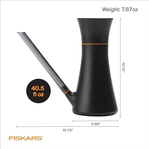 Fiskars Indoor Watering Can,Long Reach Spout for Precision Hydration on House Plants,Flowers&Garden,Anti-Drip Nozzle with Translucent Volume Markings,Ergonomic Recycled Plastic Body,40 oz,(Pack of 4) - Image 3