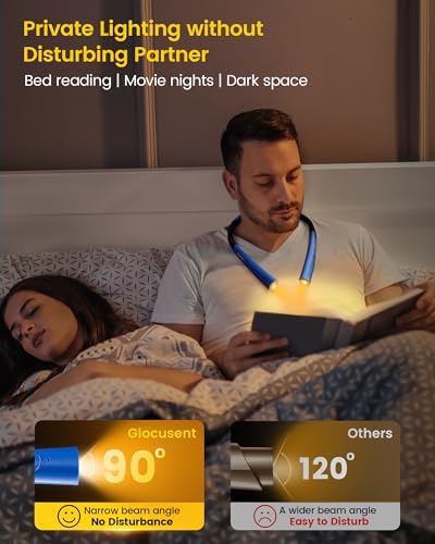 Glocusent Upgraded LED Neck Reading Light, Book Light for Reading in Bed - Image 4