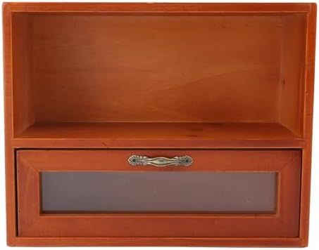 Mingzhe Solid Wood Desk Organizer with Display Shelf and Clear Drawer, - Image 6