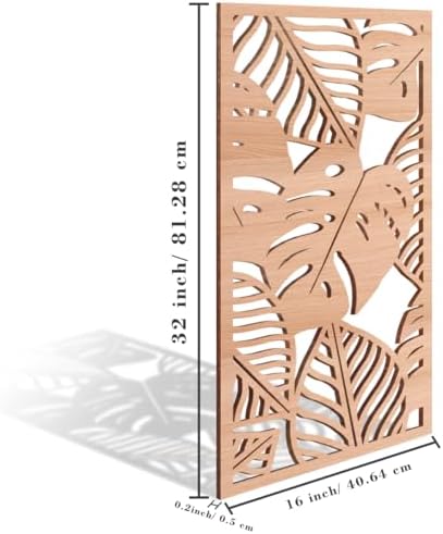 IARTTOP Large Wood Tropical Wall Art 15.9X32 Inch Carved Palm Leaves Wall Decor Coastal Leaf Monstera Plant Wall Sculptures for Living Room Bedroom Set of 3 - Image 5