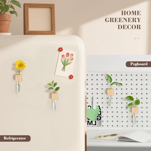 Magnetic Test Tube Flower Vases for Refrigerator, Set of 2 - Image 4
