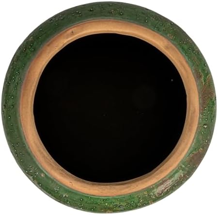 Creative Co-Op Round Terra-Cotta Hobnail Planter Vase with Heavily Distressed Finish, Green - Image 3