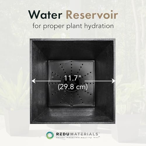 Tierra Verde Sonata Self-Watering Square Planter, Black, Small, 2-Pack - Image 5